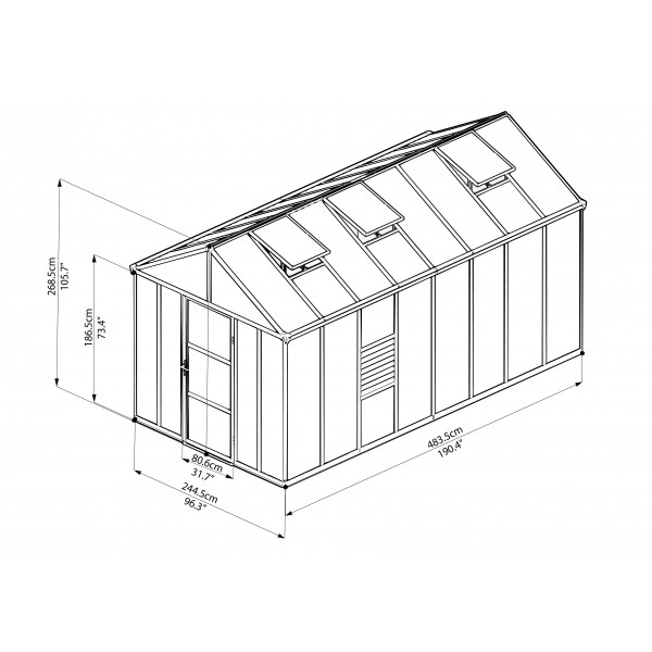 Palram 8x16 Glory Greenhouse Kit (HG5616)