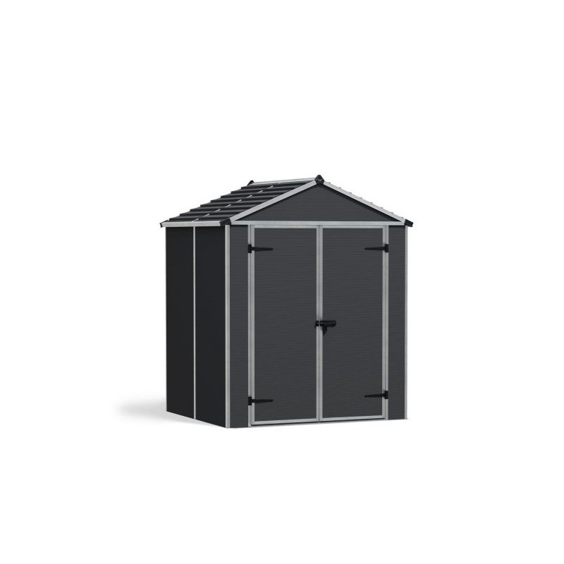 Palram  - Canopia Rubicon 6x5 Shed with Floor - Dark Grey (HG9705GY)