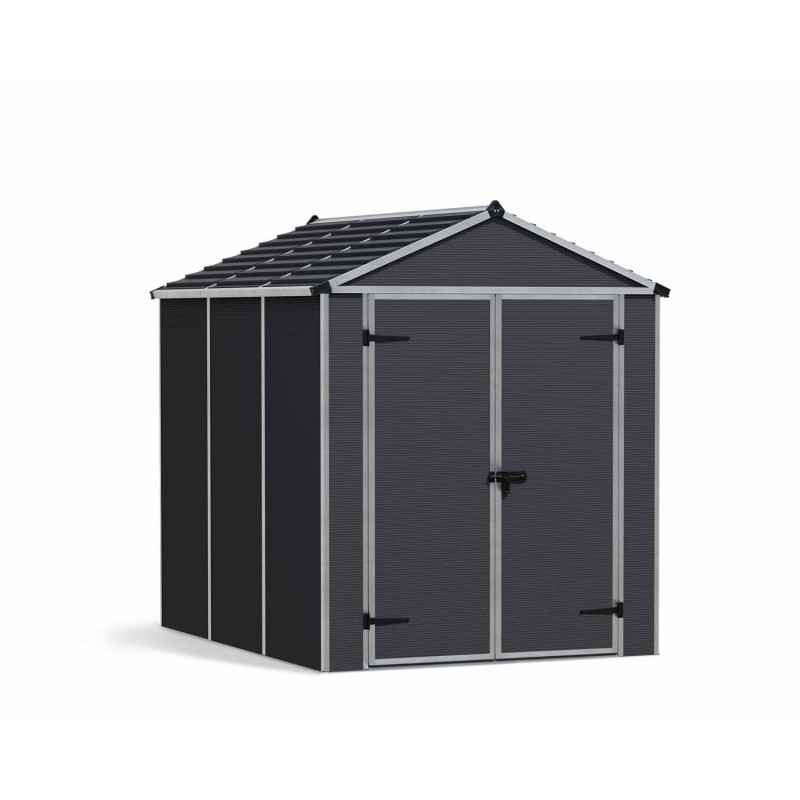 Palram  - Canopia Rubicon 6x8 Shed with Floor - Dark Grey (HG9708GY)