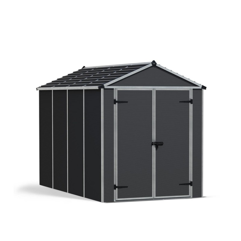Palram  - Canopia Rubicon 6x10 Shed with Floor - Dark Grey (HG9710GY)