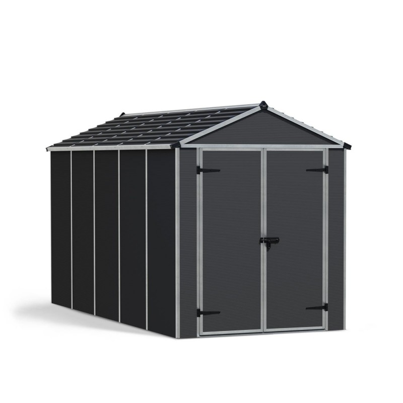 Palram  - Canopia Rubicon 6x12 Shed with Floor - Dark Grey (HG9712GY)