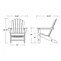 Polywood South Beach Adirondack Chairs - Mahogany (SBA15MA)