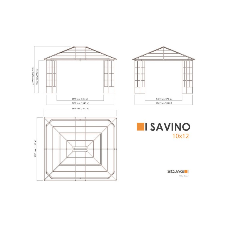 Sojag Savino 10x12 Gazebo Kit - Black (500-9167191)