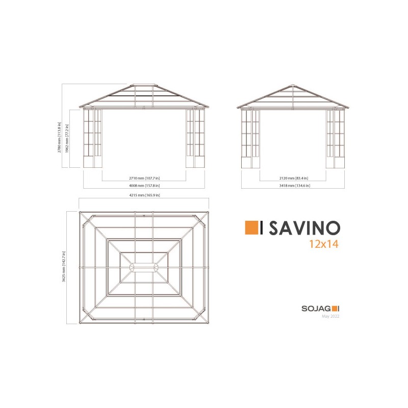 Sojag Savino 12x14 Gazebo Kit - Black (500-9167207)