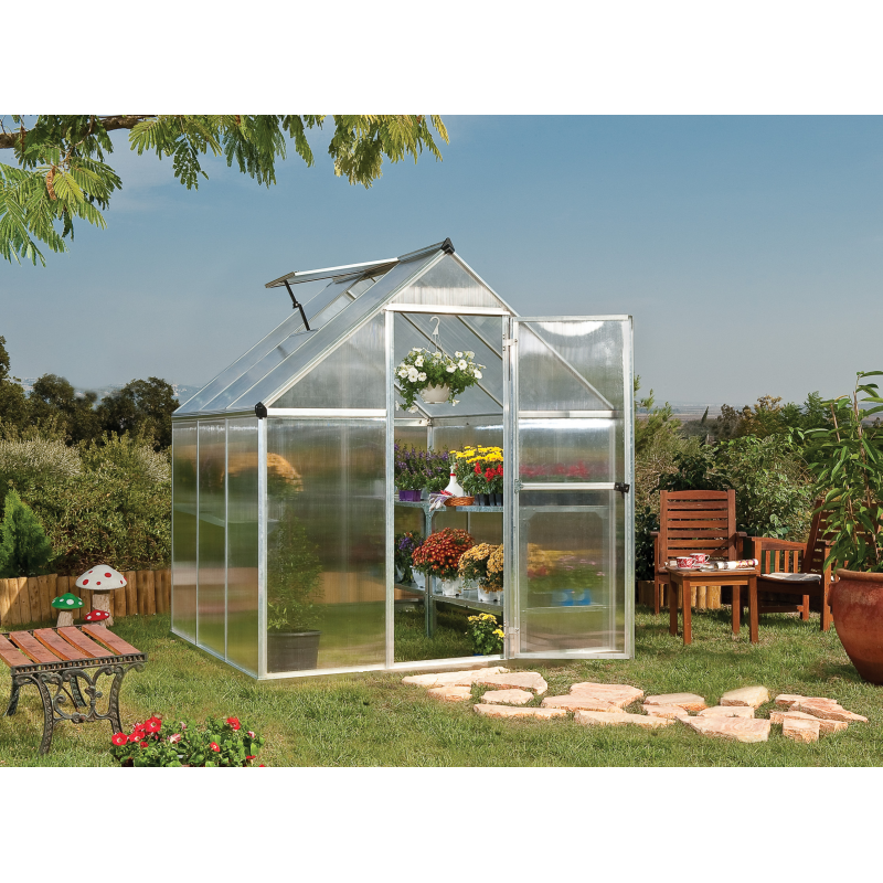 Palram 6x6 Mythos Hobby Greenhouse Kit - Silver  (HG5006)