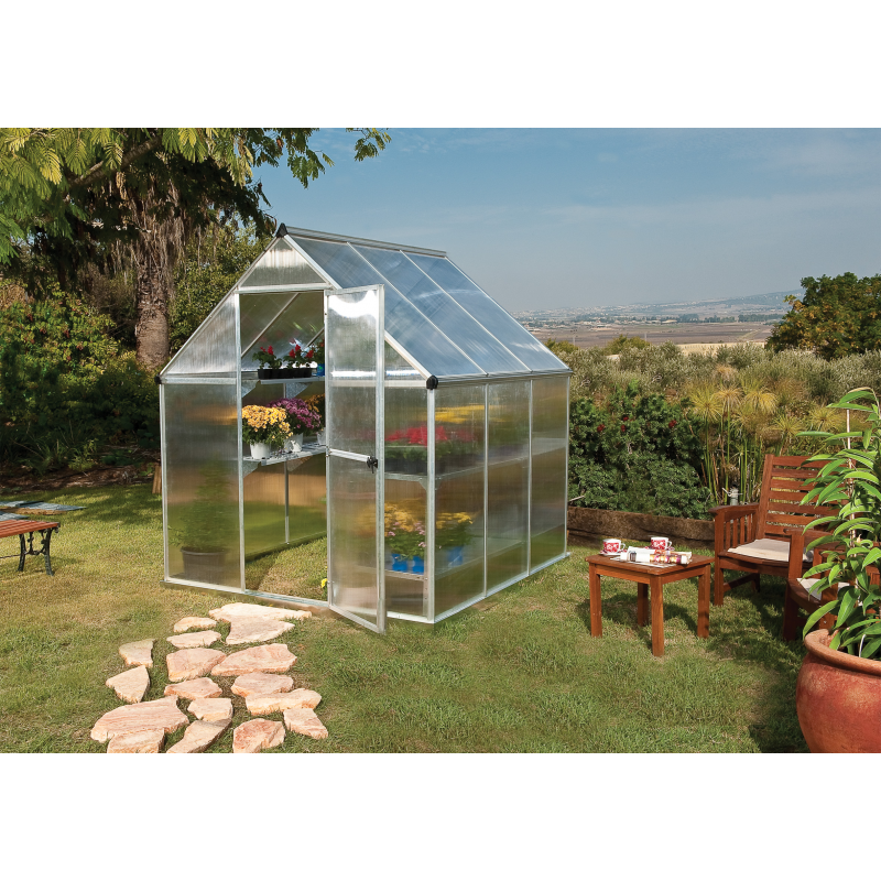 Palram 6x6 Mythos Hobby Greenhouse Kit - Silver  (HG5006)