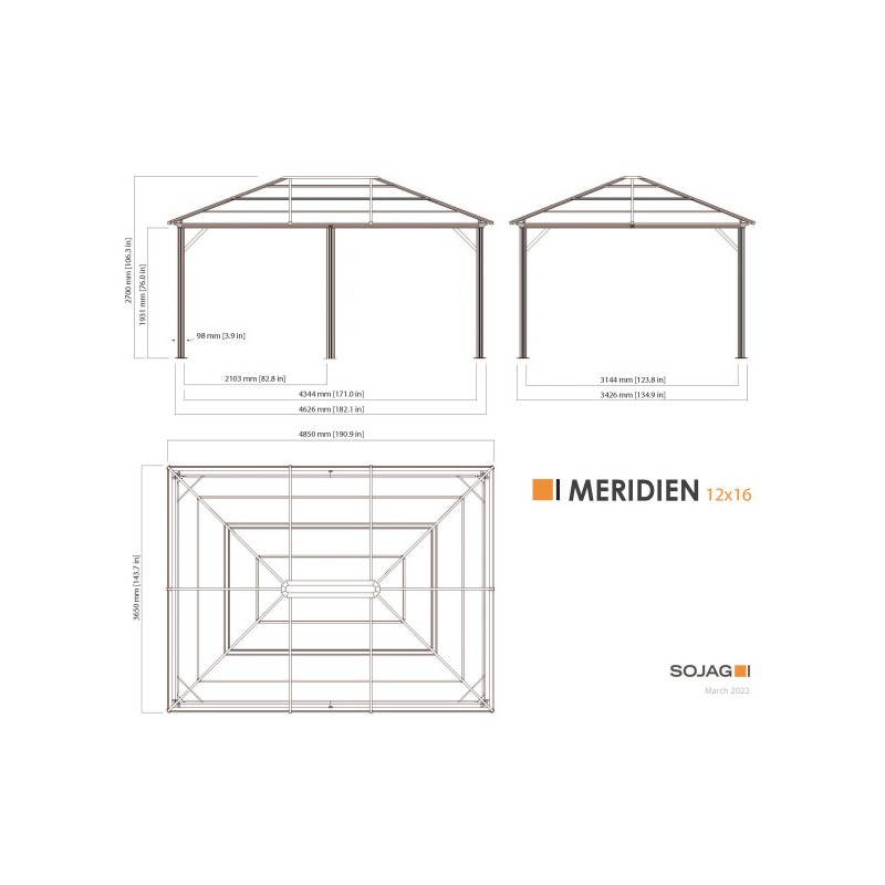Sojag Meridien 12x16 Gazebo Kit (500-9168372)