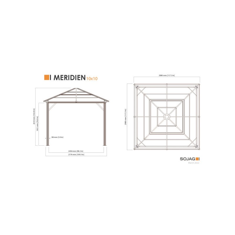 Sojag Meridien 10x10 Gazebo Kit (500-9168389)