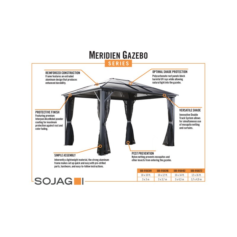 Sojag Meridien 10x10 Gazebo Kit (500-9168389)
