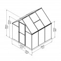Palram 6x6 Mythos Hobby Greenhouse Kit - Silver  (HG5006)