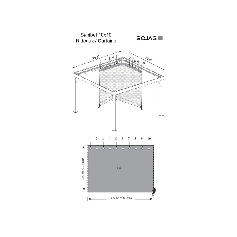 Sojag Sanibel 10x10 Polyester Curtains - Brown (135-9168891)