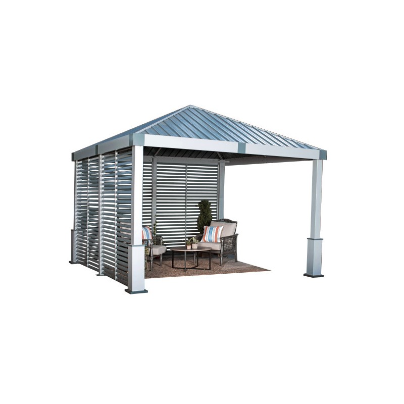 Sojag 12x12 Nanda Gazebo Kit with 2 Louver Walls - Gray (500-9168815)