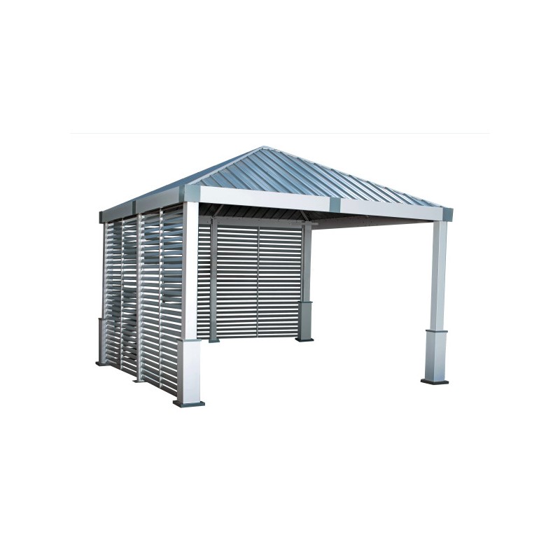 Sojag 12x12 Nanda Gazebo Kit with 2 Louver Walls - Gray (500-9168815)