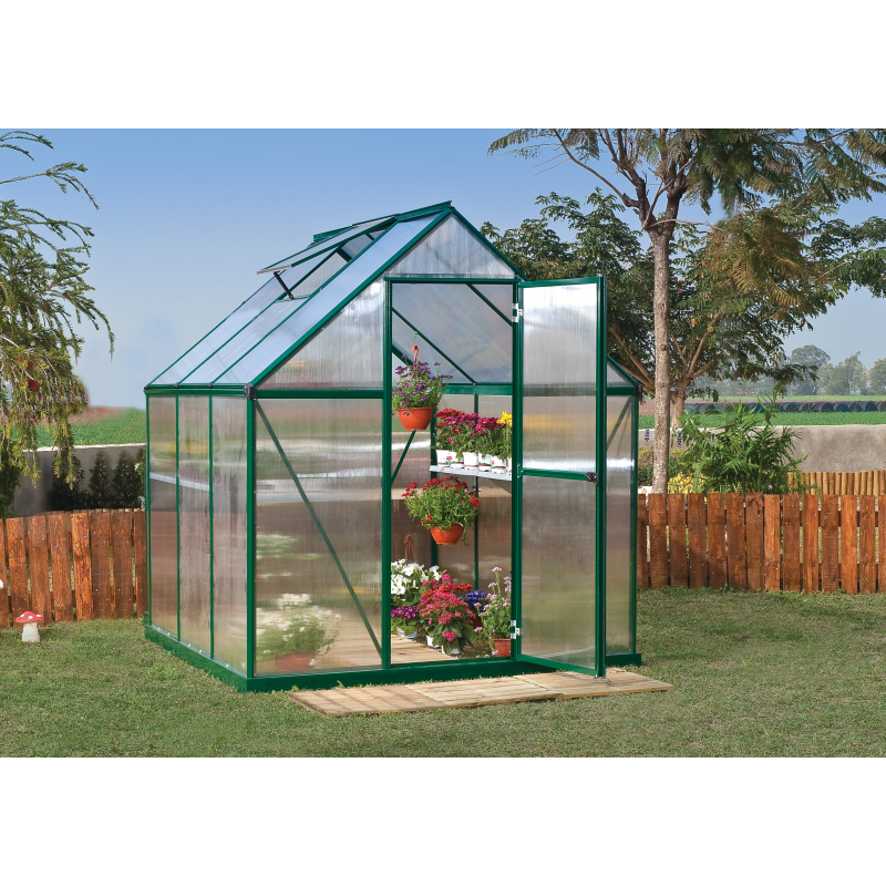 Palram - Canopia 6x6 Mythos Greenhouse Kit - Green (HG5006G-1B)