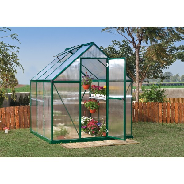 Palram 6x6 Mythos Hobby Greenhouse Kit Green (HG5006G)