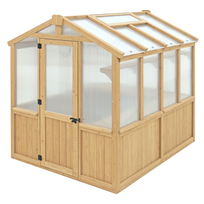 Yardistry 6.7' x 7.8' Meridian Wood Greenhouse Kit (YM11945COM)