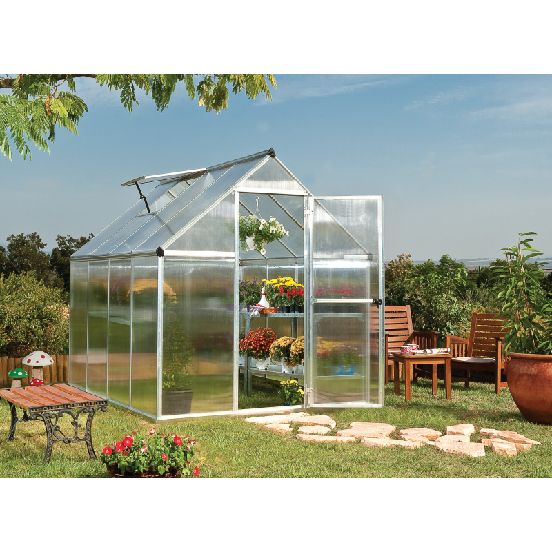Palram 6x8 Mythos Hobby Greenhouse Kit - Silver (HG5008)