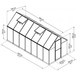 Palram Mythos 6x14 Hobby Greenhouse Kit - Silver (HG5014)