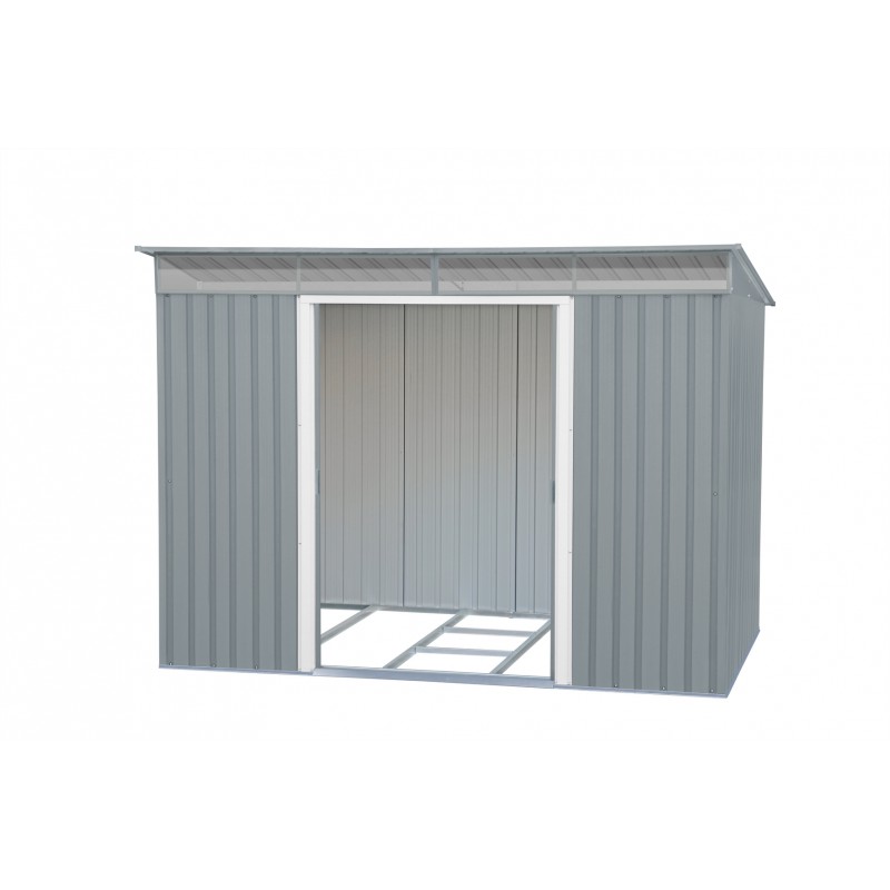 Duramax 8x6 Pent Roof Skylight Metal Storage Shed - Light Gray (20552)