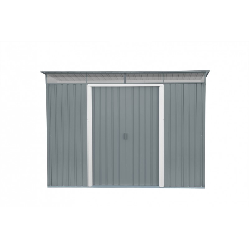 Duramax 8x6 Pent Roof Skylight Metal Storage Shed - Light Gray (20552)