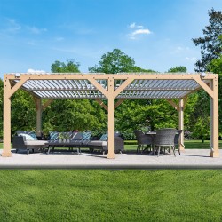 Yardistry 10x20 Meridian Wood Room with Louvered Roof (YM11836COM)