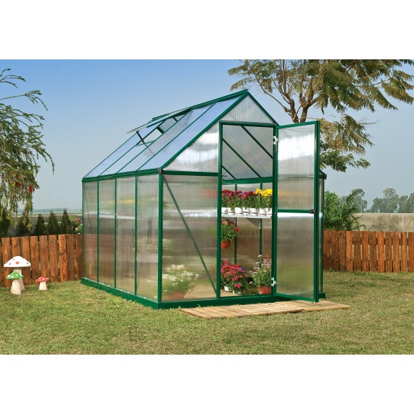 Palram 6x8 Mythos Hobby Greenhouse Kit Green (HG5008G)