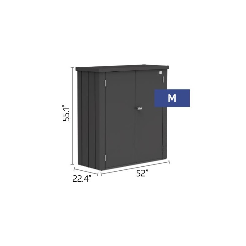 Biohort Romeo 4' x 2' x 5' Storage Locker  - Dark Gray (BIO1150)
