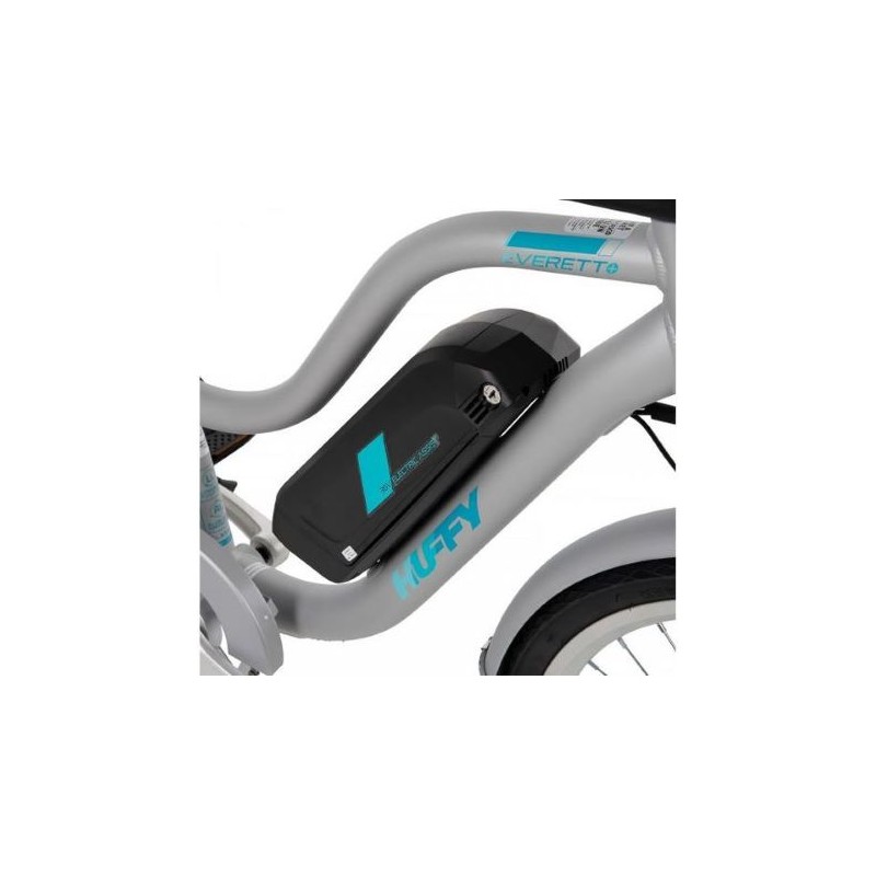 Huffy Everett + Women’s 27.5” Pedal-Assist Electric Comfort Bike – 36V, 350W, Silver  (E4870)