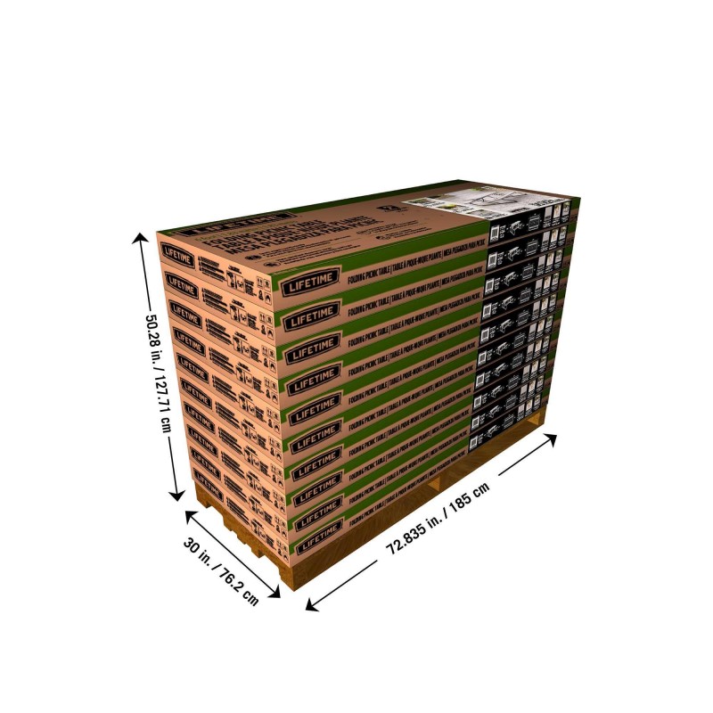 Lifetime 10-Pack 6-Foot Folding Picnic Tables (60366)