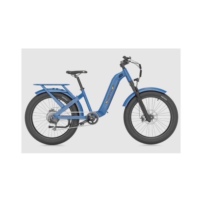 QuietKat Villager 5.0 Electric Bike – 500W, 16" Frame, Classic Blue (22 VIL 50 BLU 16)