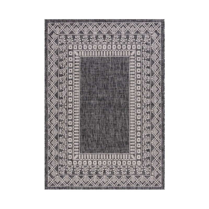 Safavieh Courtyard Collection Outdoor 5'3"x7'7" Medium Rectangle Rug - Black/Beige (CY8484-36621-5)