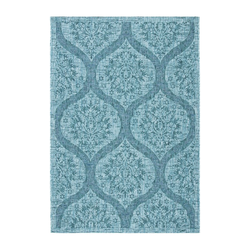 Safavieh Courtyard Collection Outdoor 5'3"x7'7" Medium Rectangle Rug - Blue/Grey (CY8511-38221-5)