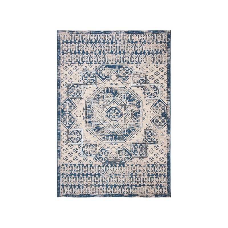 Safavieh Courtyard Collection Outdoor 5'3"x7'7" Medium Rectangle Rug - Beige/Navy (CY8578-25812-5)
