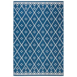 Safavieh Courtyard Collection Outdoor 5'3"x7'7" Medium Rectangle Rug - Navy/Light Beige (CY6303-258-5)