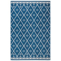 Safavieh Courtyard Collection Outdoor 5'3"x7'7" Medium Rectangle Rug - Navy/Light Beige (CY6303-258-5)