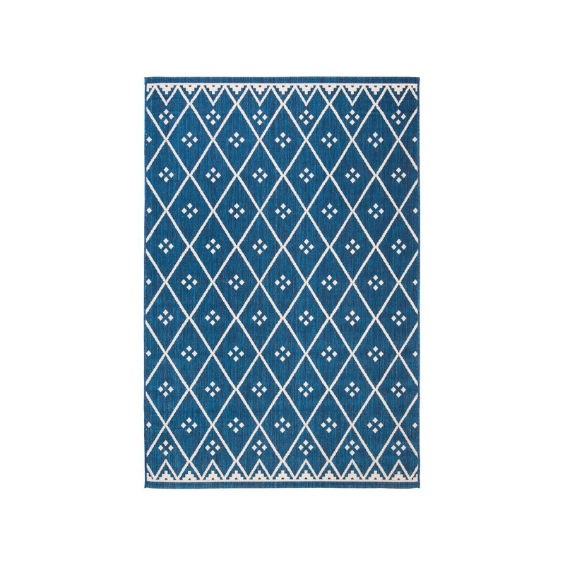 Safavieh Courtyard Collection Outdoor 5'3"x7'7" Medium Rectangle Rug - Navy/Light Beige (CY6303-258-5)