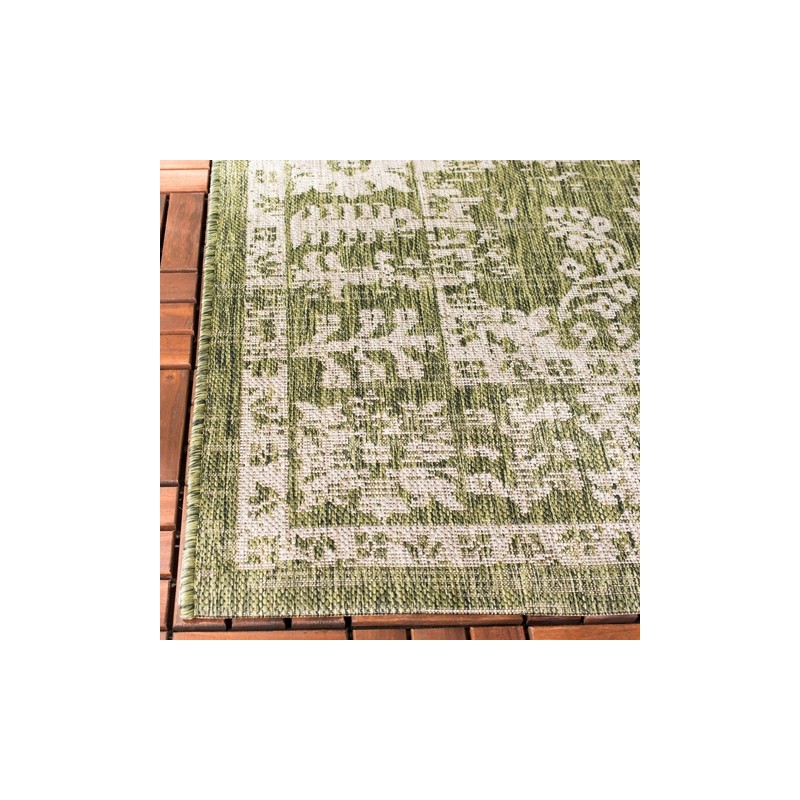 Safavieh Courtyard Collection Outdoor 5'3"x7'7" Medium Rectangle Rug - Green/Beige (CY8678-379-5)