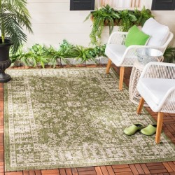 Safavieh Courtyard Collection Outdoor 5'3"x7'7" Medium Rectangle Rug - Green/Beige (CY8678-379-5)