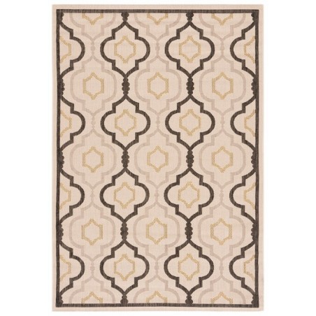 Safavieh Courtyard Collection Outdoor 5'3"x7'7" Medium Rectangle Rug - Beige/Black (CY7938-256A21-5)