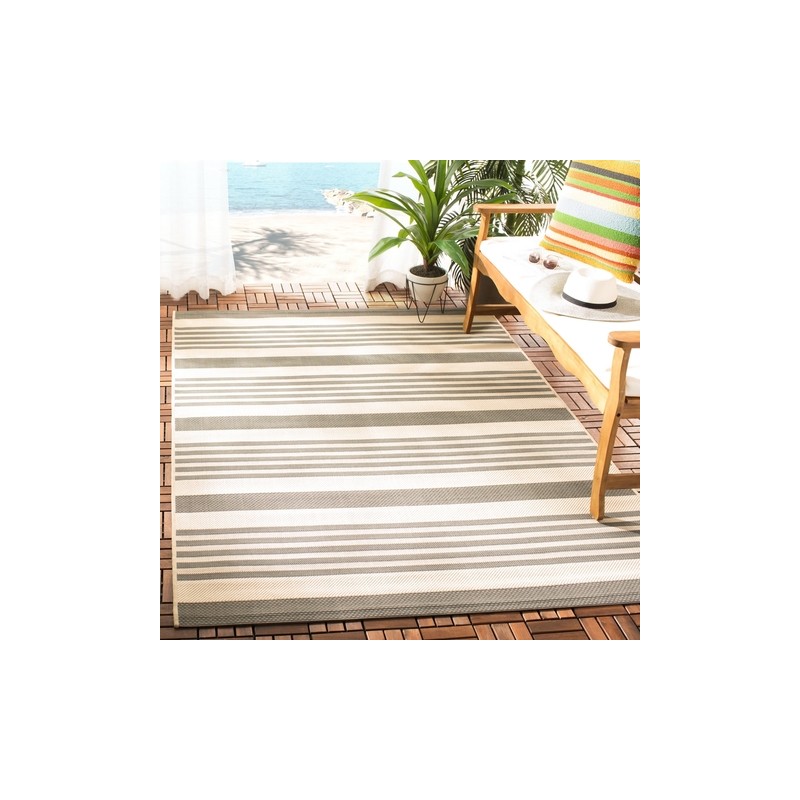 Safavieh Courtyard Collection Outdoor 5'3"x7'7" Medium Rectangle Rug - Grey/Bon (CY6062-236-5)