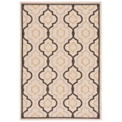 Safavieh Courtyard Collection Outdoor 2'7"x5' Small Rectangle Rug - Beige/Black (CY7938-256A21-3)
