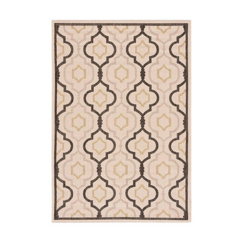 Safavieh Courtyard Collection Outdoor 2'7"x5' Small Rectangle Rug - Beige/Black (CY7938-256A21-3)