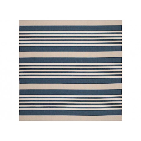 Safavieh Courtyard Collection Outdoor 4'x4' Square Rug - Navy & Beige Stripes (CY6062-268-4SQ)