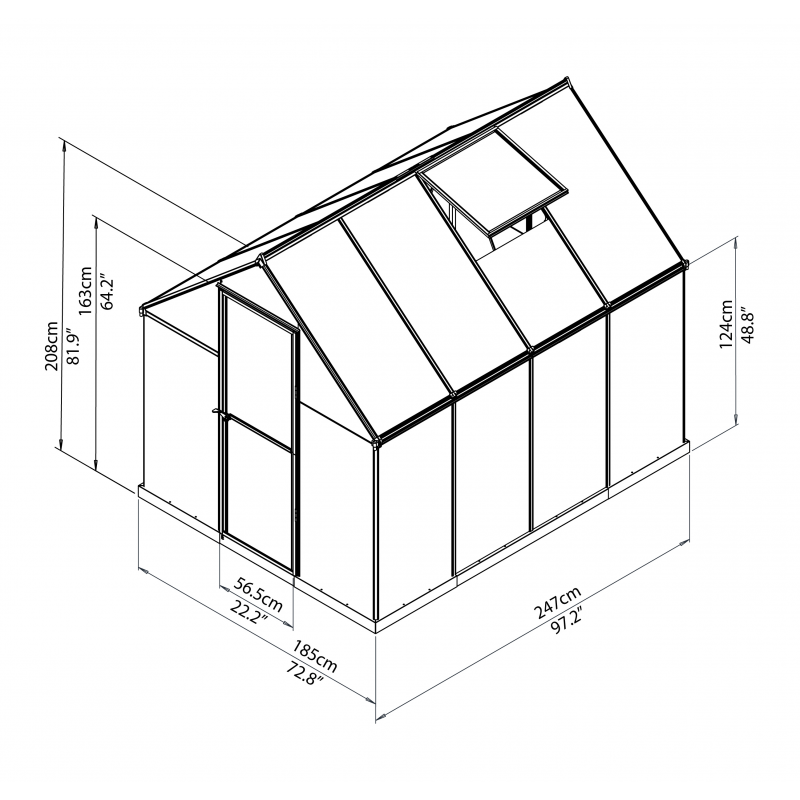 Palram 6x8 Hybrid Greenhouse Kit - Silver (HG5508)