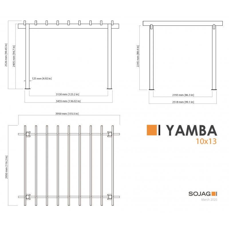 Sojag Yamba 10x13 Pergola Kit (500-9167801)