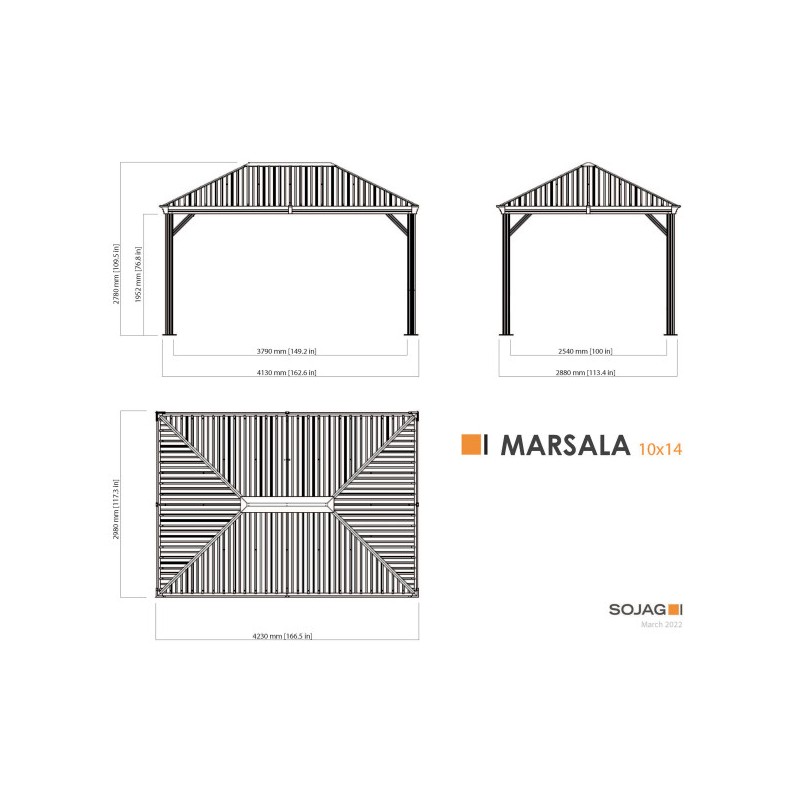 Sojag Marsala 10x14 Gazebo Kit - Black (500-9166477)