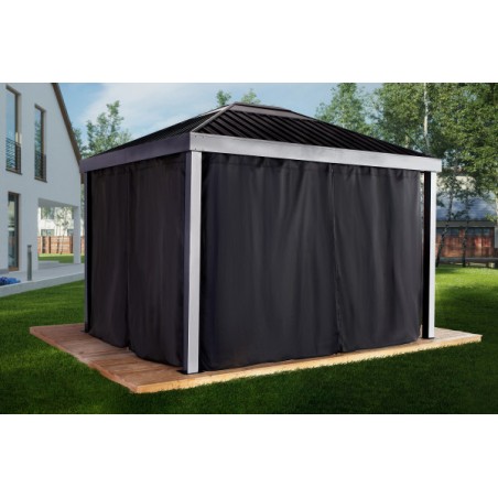 Sojag Skylight 10x12 Polyester Gazebo Curtains - Black (135-9168846)