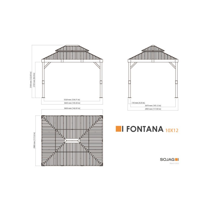 Sojag Fontana 10x12 Gazebo Kit (500-9168303)