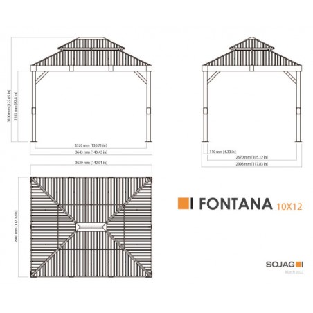 Sojag Fontana 10x12 Gazebo Kit (500-9168303)