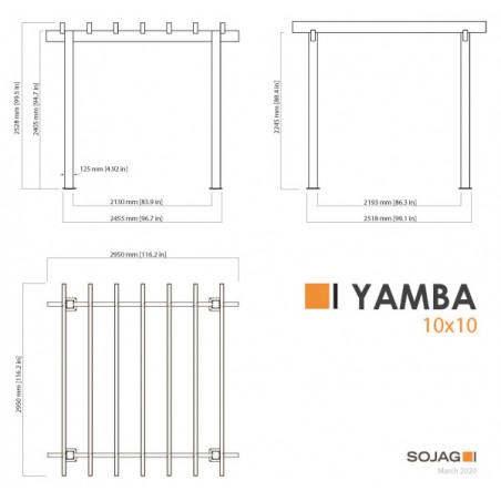 Sojag Yamba 10x10 Pergola Kit - Black (500-9167795)